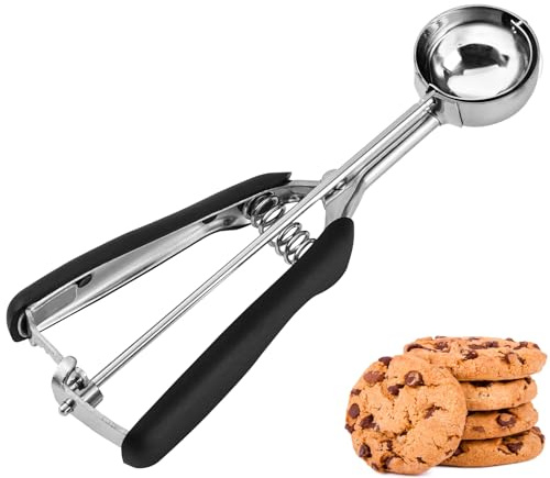 JUNADAEL J Small Cookie Scoop 1 Tbsp, Cookie Dough Scoop, 1 Tablespoon Cookie Scoops for Baking, Melon Baller, Comfortable Grip, Non-Slip, Smooth Release and Dishwasher Safe