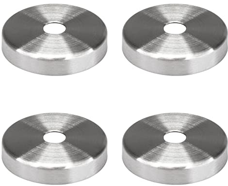 PRIOstahl Abdeckrosetten Rosetten Rundrosetten Rohrrosette Wandabschluss x 4 Stück Ø 45 mm mit Mittelbohrung Ø 12,4 mm Abdeckung für Handlaufhalter Rohre Rundrohre Rohrleitung aus Edelstahl V2A