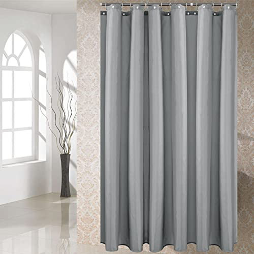 Gualiy Badezimmer Duschvorhang, Bad Vorhang Einfarbig Duschvorhang Antischimmel Waschbar Vintage Hellgrau Duschvorhänge 80x180cm
