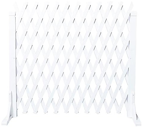 GONCBKVN Einziehbarer Holzzaun für den Innen- und Außenbereich, Pflanzenschutz, Holzgarten-Gitterzaun, Sichtschutz Zaun Bildschirm, für Haus Hof Balkon (Color : White, Size : 50x160cm)