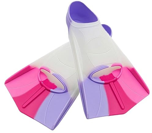 Luojuny Schwimmtrainingsflossen, Kinderflossen zum Schwimmen mit Aufbewahrungstasche, bequeme Silikon-Schwimmflossen, Schnorchelflossen für Kinder, Mädchen, Jungen, Anfänger, Alter 6-14 Jahre, Rosa,