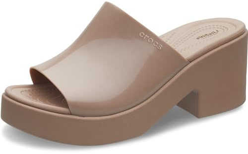Crocs Brooklyn Woven Slide Heel, Sandali con Tacco Donna, Marrone, 42/43 EU