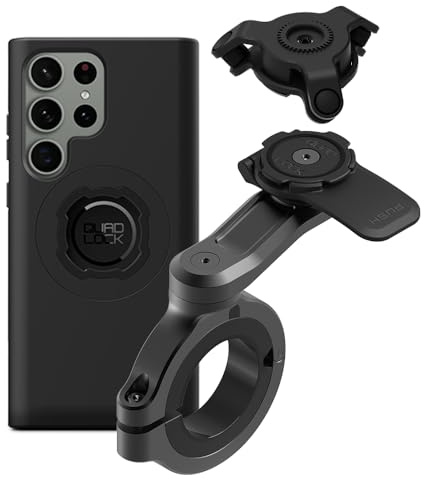 QUAD LOCK Lenker Handyhalterung PRO - Groß mit Vibrationsdämpfer und MAG Hülle für Galaxy S23 Ultra
