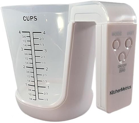 Mesure numérique | Balance de cuisine numérique 2 en 1 haute précision et tasse à mesurer | Écran LCD, tasse de pesée électronique 4 modes pour la mesure des solides et des liquides