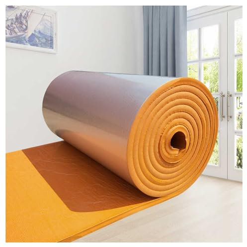 Coton d'isolation acoustique en feuille d'aluminium auto-adhésive,Tapis d'insonorisation Voiture,Isolation phonique Acoustique Anti-Bruit Coton,pour Le Moteur/Toit/fenêtre(15MM(THK),1*8M (8m²))