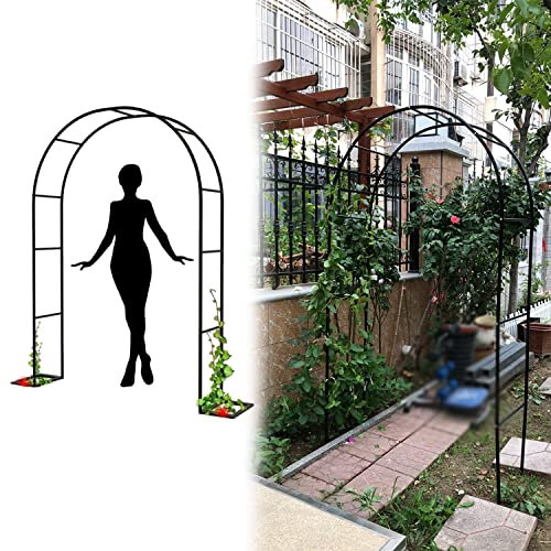 Arche de jardin en fer forgé avec pieds de support, 200,7 x 78,7 cm (H x l), idéale pour diverses plantes grimpantes, parfaite pour la décoration de fête de mariage. Dimensions : l 140 x H 230 cm