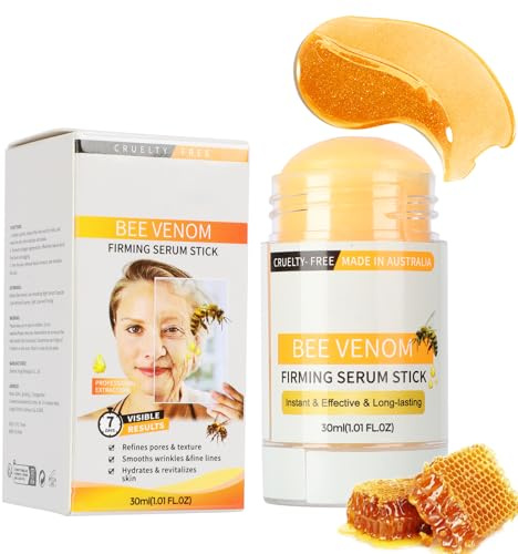 Bee Venom Firming Serum Stick, Hautstraffende & Faltenreduzierende Creme für Gesicht und Hals, Natürliches Serum zum Aufpolstern und Straffen der Haut
