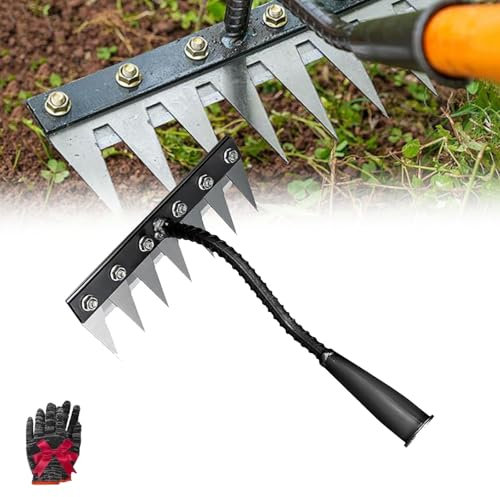 Bertaus - Rateau De Désherbage, Rateau-De-Desherbage-Revolutionnaire, Râteau De Jardin en Acier Au Carbone Robust - Outil De Désherbage Et Déchaumage pour Jardinage (7)