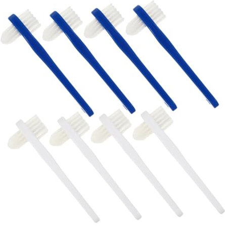 KOCKSHION 8pièces Brosse à Dentier Double Face Pour Nettoyage De Prothèses Dentaires Avec Poignée Antidérapante Soins Dentaires Efficaces Et Doux Pour Gencives