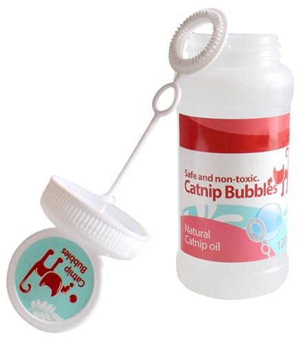 Cat Nip Bubbles | Interaktive Catnip Bubbles - langanhaltende duftende Seifenblasen für Katzen | Angereichert mit organischem Catnip | ungiftiges, sicheres Blasen-Spielzeug für das Spiel