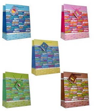 Taunus Verlag Geschenktüten Happy Birthday groß, 5 Motive