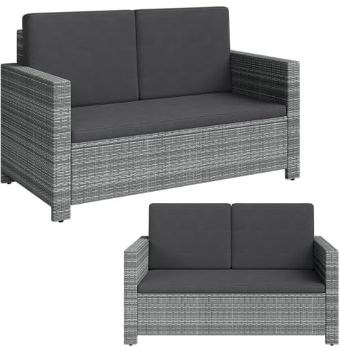 STEELSØN Elnath Gartensofa, 2-Sitzer, Gartenlounge Grau/Anthrazit