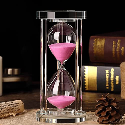 timer per la sabbia, Clessidra in cristallo trasparente, timer, orologio e sabbia, decorazione in vetro, clessidra, timer, 15 minuti/30 minuti/60 minuti, decorazione for scrivania, Natale, compleanno,