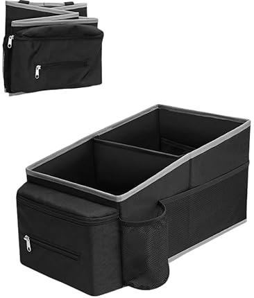 BRAVECOW Car Back Seat Organizer, Foldable Oxford Fabric with Mesh Pockets & Cup Holders for Kids Caddy Accessories SUV Sedan Minivan
