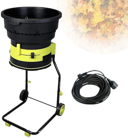 LwiftGal Broyeur De Feuilles éLectrique, Broyeur De Compost, Vitesse De 8 000 TR/Min, avec Sac De Collecte Amovible, Outil De Nettoyage De Jardin pour Le Nettoyage De La Cour 20mpowercord