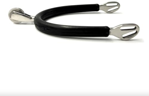 Equine Smile ES1092 ErgoSpur Radsporen mit Gummi und Große Räder Reitsporen Reiten Sporen Spur hochwertiger Edelstahl (Herren 40 mm)