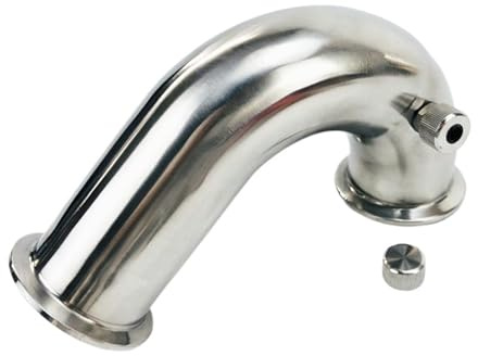 Rohrbogen mit Schutzrohrnippel und Stopfen, Tri-Clamp-Anschluss, Edelstahl 304