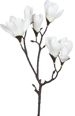 3 Stück - Magnolienzweig 50cm weiß DP Kunstblumen künstliche Magnolie Blumen Seidenblumen