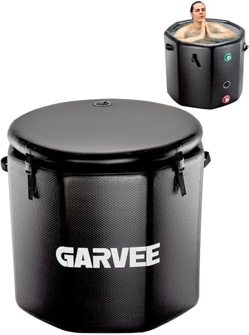 Garvee baquet à glace gonflable pour sportifs 700L, Récupération musculaire rapide – Couvercle isolant, compatible refroidisseur d'eau, usage intérieur/extensionérieur – Bain froid portable