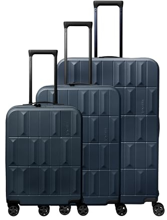 Travelite Hartschalenkoffer Set PANELLO, 3-teilig S/M/L, alle Größen mit TSA-Kombinationsschloss und 4 Doppelrollen, Rollkoffer Set aus ABS mit Handgepäck