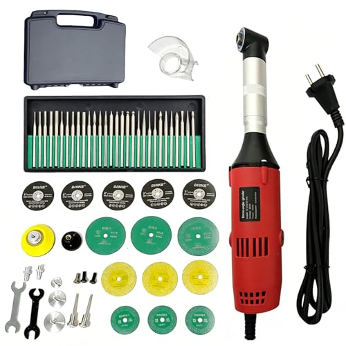 Limpiadora de Ranuras de Azulejos Eléctrica, 500 W Máquina De Limpieza De Juntas De Azulejos De Mano 6 Velocidades Ajustables para Pulir Grabar Eliminación de óxido, 20000 Rpm