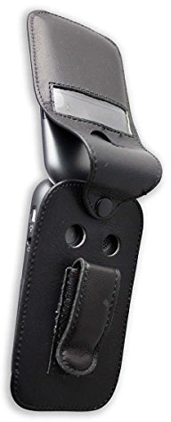 caseroxx Ledertasche mit Gürtelclip für Doro 6050/6051 in schwarz – robuste Handy-Tasche mit Sichtfenster & Gürtelclip aus Echtleder, ideal für Beruf, Freizeit, Outdoor & sicheren Transport