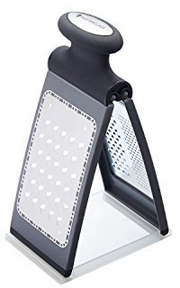 MasterClass Smart Space 3-Way Fold-Flat Stainless Steel Cheese Grater - Black