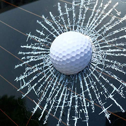 Auto-Aufkleber, lustiger 3D-Golfball-Treffer-Fensterriss Auto-Windschutzscheiben-Aufkleber Sticker Dekoration - Weiß