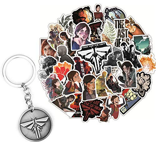 GTOTd Action Adventure Game Stickers Aufkleber(50 Stück Mit Keychain Schlüsselanhänger Dekor) Geschenke Merch Cartoon Party Supplies Deko für Laptop Skateboard Graffiti