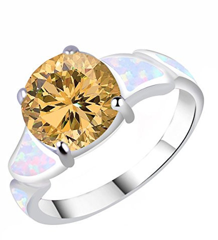 KELITCH 925 Sterling Silber Kristall Ringe Handgefertigt Opal Ringe Freundschaft Charme Ringe Zum Mädchen Frau