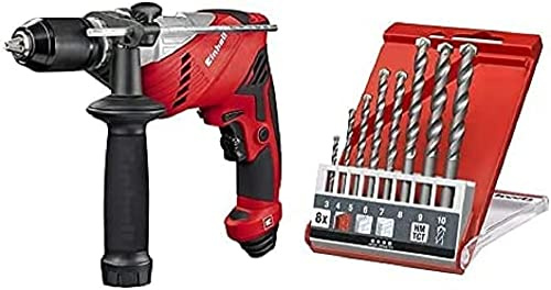 Einhell Schlagbohrer RT-ID 65/1 (650 W, 0-3000 U/min, Schlagfrequenz 0-48000 cps/min, Bohrleistung Holz 25mm/Beton 13mm/Stahl 10 mm, Spannfutter 13 mm hoch Bereich, inkl. 8-tlg. Steinbohrer-Satz)