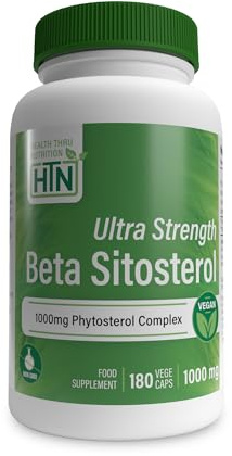 Health Thru Nutrition Ultra Strength Beta Sitosterol | 1,000mg Phytosterols Complex 400mg Beta | Non-GMO Vegan (Pack of 180) | Beta Sitosterol Supplement| Prostate and Healthy Lipid Support | 1,000mg Total Phytosterols Complex | Non-GMO Vegan