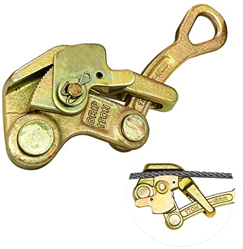 YATOINTO 2200lb Cable Grip Steel Wire Puller 1 Ton, Cable Puller Tool for 2.5-16 mm Wire Rope, Multifunctional Pulling Tightening Tool with Swing Latch (1T)