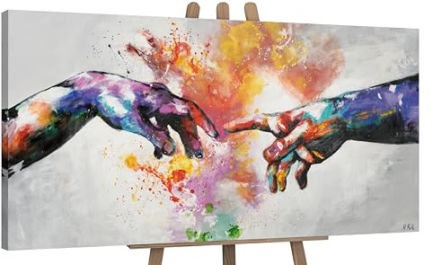 YS-Art Abstrakt Design Acrylbild auf Leinwand Galaktisch farbenfrohe