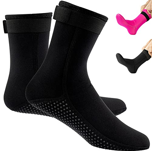Tyuodna 3mm Neoprensocken,Rutschfeste Tauchsocken für Erwachsene Damen Herren,Wasserdichte Dicke Schwimmsocken,zum Schnorcheln,Schwimmen