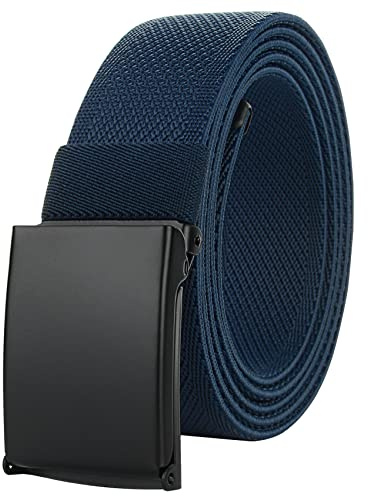 Drizzte Männer Gürtel Übergröße 100-180cm Komfortabel Elastischer Stretchgürtel Stoffgürtel Schwarz Herrengürtel