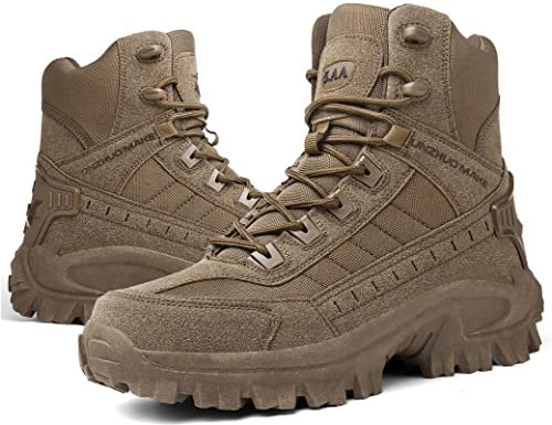 5.AA B2100 Herren Desert Patrol Stiefel Desert Camo Combat Boots Kampfstiefel Militär Bundeswehr Patrol Einsatzstiefel Braun 46EU