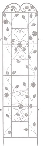 Outdoor Climbing Plant Garden Trellis， Anti-rust Metal Arched Panels, Screen Decorative Climbing For Patio Lawn Backyard Vegetable Fruit Clematis(Color:White)
