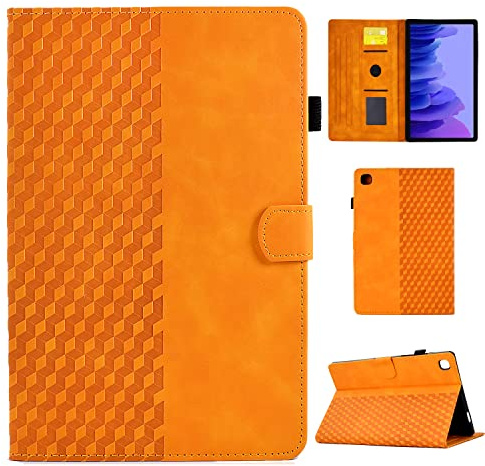 Hülle für Samsung Galaxy Tab A7 10,4 Zoll 2022/2020, PU Leder Tablette Schützhülle für SM-T500/SM-T503/SM-T505/SM-T507 Multi-Winkel Ständer Cover Case mit Auto Schlaf/Wach für Galaxy Tab A7, Orange