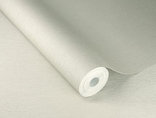 Rasch Carta da parati non tessuta tinta unita linee, struttura grigio chiaro lucido 608663