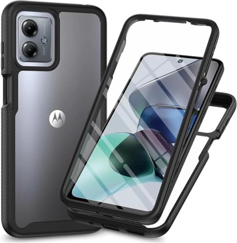 XINNI Funda para Motorola Moto G84 Antichoques 360 Grados con Protector de Pantalla Integrado Robusto Doble Cara Bumper Transparente Case Completa Carcasa, Negro