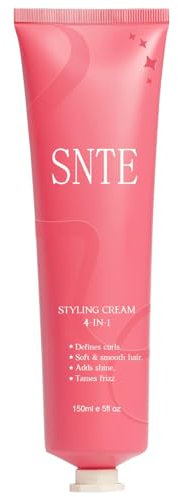 Hair Styling Cream, 150 ml, 4-In-1 Styling Cream for Anti Frizz, Add Shine Slick Back Hair Products, Non-greasy Hair Smoothing Cream, Curl Defining Cream, No Chemical Flavors Flyaway Hair Tamer