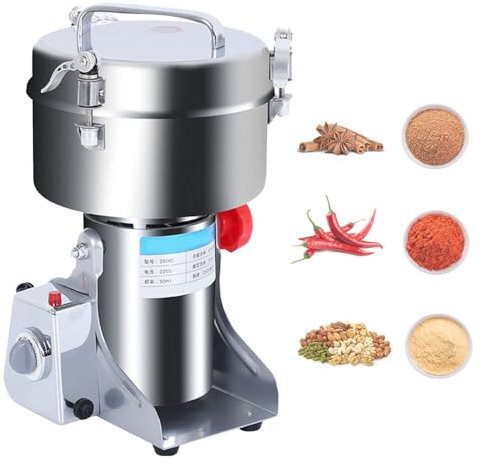 Cashwise Molinillo de Grano Eléctrico 2500g, Molinillo de Hierbas y Especias de Alta Velocidad Pulverizador con 6 Cuchillas, Máquina de Polvo de Acero Inoxidable para Especias Secas Hierbas Granos