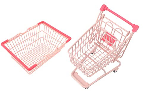 ORFOFE Einkaufskorb Für Junge Mädchen Mini-einkaufswagen Kompakt Und Leicht Als Lagerregal Deko-Requisite Oder Tischdekoration