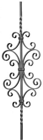 shivler Zaunelemente Gartentor Metallzaun Zäune Zaundekoration Zaunpfosten Balkonverkleidung Set Verschiedene Muster (950x250mm - 05.085/4 Stück)