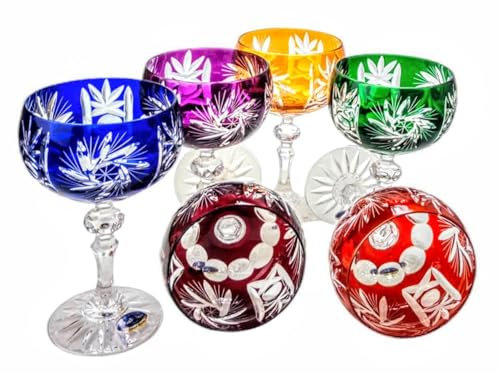 Lot de 6 flûtes à champagne en cristal - 150 ml - Fait à la main - Cadeau pour des occasions élégantes - Complément élégant