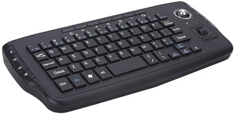 GMBYLBY Clavier sans Fil À 2 4 GHz avec Roue Défilement Souris Trackball Intégré 1200 Dpi avec Souris Rétro-éclairée pour Ordinateur PC