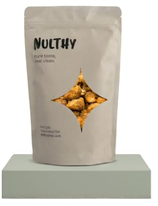 NULTHY - Anacardos con Vainilla Bourbon y Sal Marina - Snack Gourmet Premium, Ingredientes Naturales, Aperitivo Crujiente, Frutos Secos (500g, Anacardo Con Vainilla Y Sal)