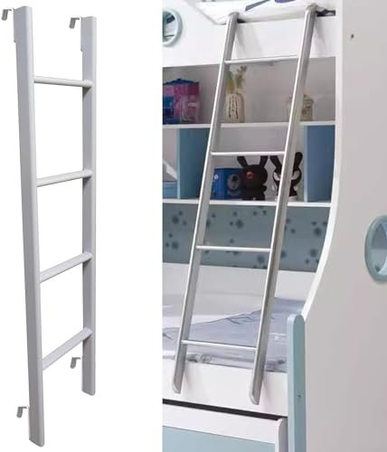 Hochbett Leiter Leiter Hochbettleiter, 45/51/55/59/60, 4/5-stufige für Wohnmobile mit verstellbaren Haken, Ersatzleitern aus Metall für Wohnheim-Hochbetten, Seitenaufstiegsleiter