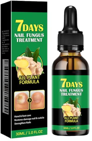 LYEAA Tratamiento de hongos en las uñas, Tratamiento para hongos en las uñas de 7 días, Aceite de cuidado de cutículas para uñas de los pies, Suero de jengibre para uñas